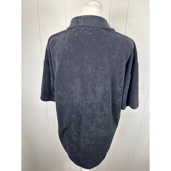 Barefoot Dreams Beach Cozy Terry Button Down Shirt in Black. Size S. NWOT - Picture 3 of 6